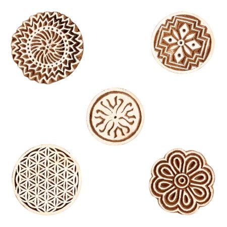 Set of 5 Piece New Mix Wooden Printing Block